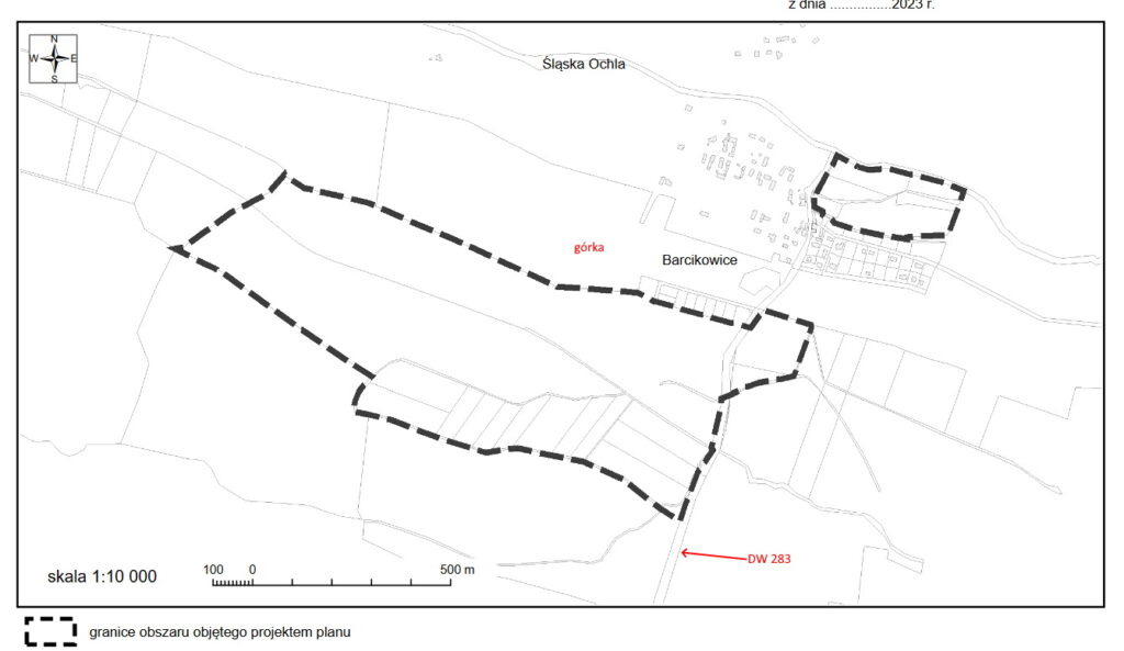Miejscowy plan zagospodarowania przestrzennego dla Barcikowic za górką i przy rzece Śląska Ochla w projekcie uchwały rady miasta